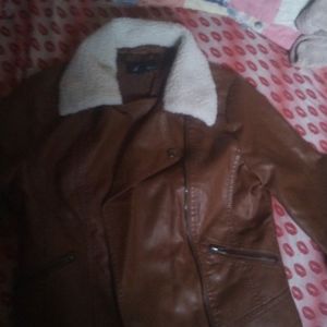 Ladies fuax jacket brown